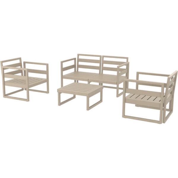 MYKONOS SET 2ΘΕΣ.TAUPE ΧΩΡΙΣ ΜΑΞ.(2ΘΕΣ.+2ΠΟΛ.+ΤΡΑΠ 65εκ.) - Image 1