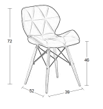Καρέκλα Τραπεζαρίας Ξύλινη 4τμχ Margo Λευκό PU 39x52x72εκ. - Image 2