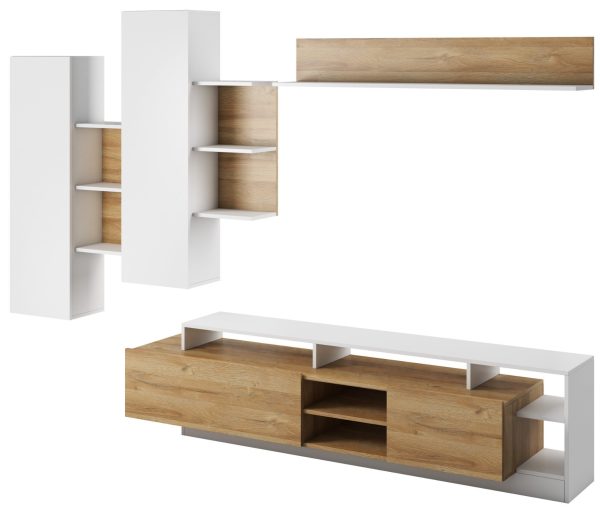 Σύνθετο σαλονιού Oak-Leuko Fusiko - Image 1