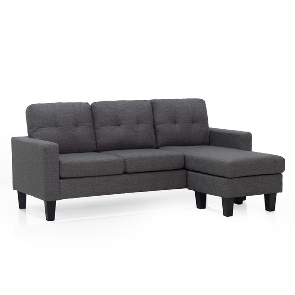 LIANA S DARK GREY ΥΦΑΣΜΑ ΓΩΝΙΑ 185Χ126X84εκ. - Image 1
