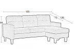 LIANA S GREY ΥΦΑΣΜΑ ΓΩΝΙΑ 185Χ126X84εκ. - Image 3