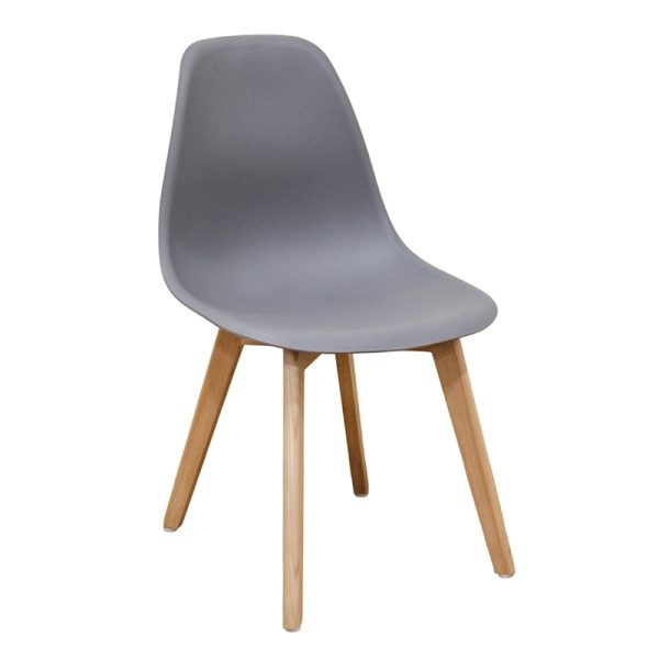 Καρέκλα Τραπεζαρίας Ξύλινη 4τμχ Loft Plus Γκρί PP 46x46x41-81εκ. - Image 1