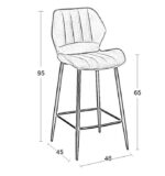 DYLAN GREY VELVET ΥΦΑΣΜΑ 65εκ. ΣΚΑΜΠΟ ΜΕΤΑΛΛΙΚΟ 46X45X65-95εκ. - Image 5