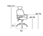 A1710 ΜΑΥΡΟ MESH ΠΟΛΥΘΡΟΝΑ ΓΡΑΦΕΙΟΥ 62Χ61Χ44-109/54-121εκ. - Image 5