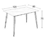 LOBY CERAMIC WHITE MARBLE 120Χ80Χ75εκ. ΤΡΑΠΕΖΙ - Image 3