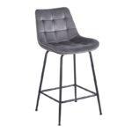 ERMINA GREY VELVET ΥΦΑΣΜΑ 64εκ. ΣΚΑΜΠΟ ΜΕΤΑΛΛΙΚΟ 49X50X64-94εκ.