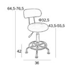 BAR73 ΜΑΥΡΟ PU(Σ2)ΣΚΑΜΠΟ ΜΕ ΑΜΟΡΤΙΣΕΡ 36Χ42Χ76.5εκ. - Image 2