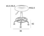 BAR71 ΛΕΥΚΟ PU(Σ2)ΣΚΑΜΠΟ ΜΕ ΑΜΟΡΤΙΣΕΡ 36X42X43.5-55.5εκ. - Image 2