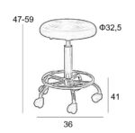 BAR70 ΛΕΥΚΟ PU(Σ2)ΣΚΑΜΠΟ ΜΕ ΑΜΟΡΤ. ΤΡΟΧΗΛΑΤΟ 36X41X59εκ. - Image 2