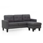 LIANA S DARK GREY ΥΦΑΣΜΑ ΚΑΝΑΠΕΣ ΓΩΝΙΑ 185Χ126X84εκ.