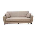 MELINA LIGHT BROWN ΥΦΑΣΜΑ 3ΘΕΣΙΟΣ ΚΑΝΑΠΕΣ/ΚΡΕΒΑΤΙ ΜΕ ΑΠΟΘ.ΧΩΡΟ 216X80X88εκ. - Image 2
