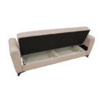 MELINA LIGHT BROWN ΥΦΑΣΜΑ 3ΘΕΣΙΟΣ ΚΑΝΑΠΕΣ/ΚΡΕΒΑΤΙ ΜΕ ΑΠΟΘ.ΧΩΡΟ 216X80X88εκ. - Image 4