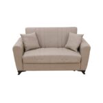 MELINA LIGHT BROWN ΥΦΑΣΜΑ 2ΘΕΣΙΟΣ ΚΑΝΑΠΕΣ/ΚΡΕΒΑΤΙ ΜΕ ΑΠΟΘ.ΧΩΡΟ 156Χ80Χ88εκ. - Image 2