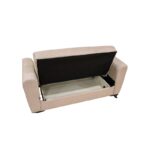 MELINA LIGHT BROWN ΥΦΑΣΜΑ 2ΘΕΣΙΟΣ ΚΑΝΑΠΕΣ/ΚΡΕΒΑΤΙ ΜΕ ΑΠΟΘ.ΧΩΡΟ 156Χ80Χ88εκ. - Image 4