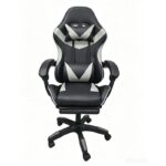 A9937 ΜΑΥΡΟ/ΓΚΡΙ PVC ΠΟΛΥΘΡΟΝΑ GAMING/ΜΕ ΥΠΟΠΟΔΙΟ 64X59X43-112/53-125εκ. - Image 2