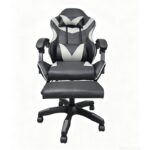 A9937 ΜΑΥΡΟ/ΓΚΡΙ PVC ΠΟΛΥΘΡΟΝΑ GAMING/ΜΕ ΥΠΟΠΟΔΙΟ 64X59X43-112/53-125εκ. - Image 4