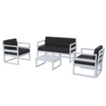 MYKONOS SET 2ΘΕΣ.SILVER GREY/ΜΑΞ. BLACK(2ΘΕΣ.+2ΠΟΛ.+ΤΡΑΠ 65εκ.)