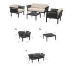 PORTOFINO LOUNGE SET 2ΘΕΣ.OLIVE GREEN/ΜΑΞ. BEIGE(2ΘΕΣ.+2ΠΟΛ.+ΤΡΑΠ 33εκ.) - Image 3