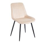 TEREA BEIGE VELVET ΥΦΑΣΜΑ ΚΑΡΕΚΛΑ ΜΕΤΑΛΛΙΚΗ 51X58X87εκ.