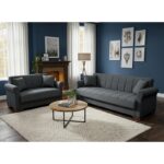 VAVEL DARK GREY ΥΦΑΣΜΑ 2ΘΕΣΙΟΣ ΚΑΝΑΠΕΣ/ΚΡΕΒΑΤΙ ΜΕ ΑΠΟΘ.ΧΩΡΟ 156Χ85Χ80εκ. - Image 4