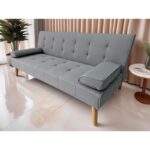 MERYL LIGHT GREY ΥΦΑΣΜΑ ΚΑΝΑΠΕΣ ΚΡΕΒΑΤΙ 170X81X74εκ. - Image 4